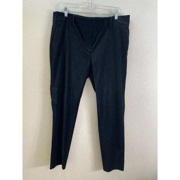 NEW Ann Taylor Womens 14 Tall Devin Tailored Ankle Pants Black Velvet Slim Fit - Picture 1 of 8